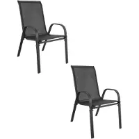 Leobert Stoel - - Sofia - Donkergrijs - 56 x 43 x 91 cm - Set van 2