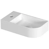 Ink Concept R Trevi Fontein Afgerond 40x22x10cm Keramiek - Rechts - 1 Kraangat - Mat Wit - 8718835405366 - Rechthoekig / 1 Ronde Hoek - Wastafels,