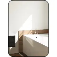 HOMCOM Badspiegel, 50 x 70 cm, wandspiegel met beschermfolie en metalen frame