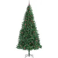 vidaXL Kunstkerstboom Groen 300 cm PVC en Metaal en Plastic