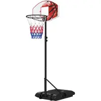 SPORTNOW -Basketballkorb-Kunststoff, Stahl-72L x 2,1B x 45,5H cm-Schwarz+Transparent+Orange