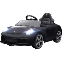 AIYAPLAY Elektrische kinderauto, 12V, met 2,4 GHz afstandsbediening, softstart-functie, zwart