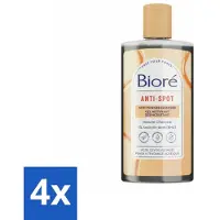 Bioré 4 x – Houtskool Anti-Puistjes Reinigingsgel – Gezichtsreiniger – 200 ml - Houtskool Reinigingsgel - Puistjes Voorkomen - Gezicht Reinigen - Salicylzuur - Vet Huid Reinigen