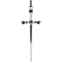 Giorgio Martello Milano Zwaardhanger Ø 77mm. met zwarte spinel, 925/- sterling zilver