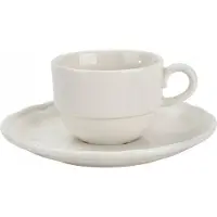 Witek Home Castel Cream Espressokopje met Schotel 100 ml - Romig Wit