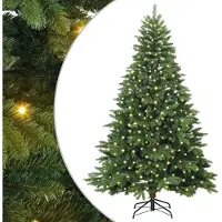 vidaXL Kunstkerstboom met 300 LED met standaard Groen 240 cm PE en PVC