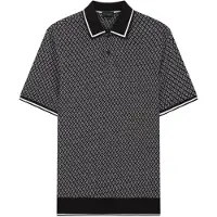 Ted Baker Ss Regular Geo Textured Black Polo Shirt