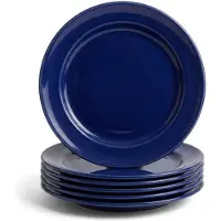 Royal Boch Boerenblauw Bord Plat donkerblauw 21cm set van 6