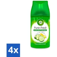 Air Wick 4 x Freshmatic - Luchtverfrisser Navulling - Pure Fresh Komkommer - 250ml - Luchtverfrisser - Geurverspreider - - Komkommergeur - Frisse Geur