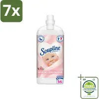 Soupline 7 x - Wasverzachter - Hypoallergeen - 56 Wasbeurten - 1350 ml - Grootverpakking - Wasverzachter - Hypoallergeen - Amandelmelk - Wasgoed - Zachtheid
