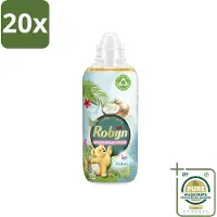 Robijn 20 x Wasverzachter Kokos Sensation 33 Wasbeurten 825 ml - Grootverpakking - Wasverzachter Kokos - Kokos Geur - Wasverzachter Tropisch - Wasverzachter Voor Kleding - Wasverzachter 33 Wasbeurten