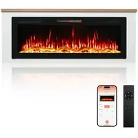 HOMAVO elektrische haard van 50 inch met verwarming – 1000/2000 W – vrijstaand of inbouw – meerkleurige 3D-vlammen – afstandsbediening en app-bedienin