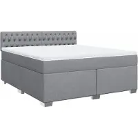 vidaXL Boxspring met matras stof lichtgrijs 180x200 cm