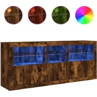 vidaXL Dressoir met LED-verlichting 162x37x67 cm bruin eiken