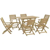 vidaXL 7-delige Tuinset massief acaciahout