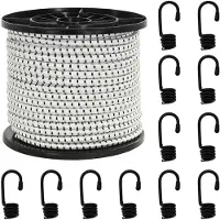 vidaXL Bungee Koorden met Haken 8 mm Zwart en Wit PP en rubber