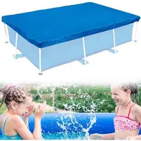 Benza Ibenzoa Rechthoekige, waterafstotende zwembadafdekking van polyethyleen, blauw, 221×150–400×211 cm, 1 stuk – Bescherming en warmtebehoud voor opblaasbare en framezwembaden