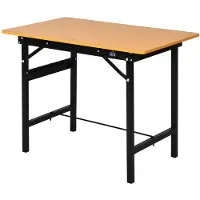 HOMCOM Werkbank, werktafel, werkblad, inklapbaar, staal, MDF, geel