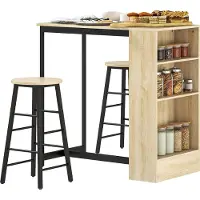 HOMCOM barset - spaanplaat - staal - 91L x 49B x 91H cm - eiken/zwart