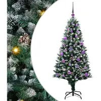 vidaXL Kunstkerstboom Groen 150 cm PVC en Staal en Kunststof