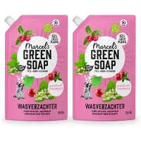 Marcel's Green Soap 2 x Marcel’s Green Soap – Wasverzachter – Patchouli & Cranberry - Navulling – 750 ml - Voordeelverpakking - 2 stuks