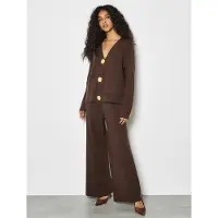 Apricot Gebreid vest chocoladebruin