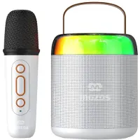 Mozos MK-WHITE Karaoke-microfoon met Bluetooth-luidspreker voor kinderen