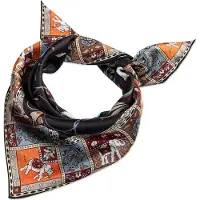 Roeckl sjaal Lucky Elephant 53x53 Black / Beige veelkleurig
