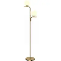HOMCOM staande lamp met 3 kleurtemperaturen, moderne lamp, goud