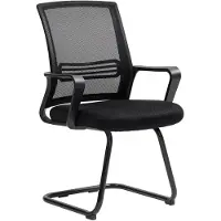 HOMCOM set van 2 ergonomische bureaustoelen, met kuipvormige zitting, zonder wielen, zwart