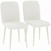 HOMCOM eethoekstoelen, set van 2, keukenstoelen met linnenlook, crème