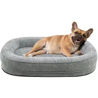 Merkloos Orthopedisch hondenbed voor middelgrote honden, met neksteun