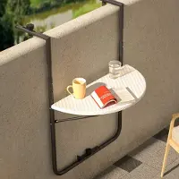 Merkloos Opklapbare outdoor-salontafel met polyrotan in stijlvol wit