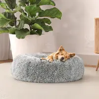 Merkloos Zacht hondenbed voor honden en katten - Ronde vorm, 50 x 50 cm