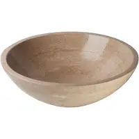 Merkloos Grote wasbak van marmer, diameter 42 cm, lichtbruin