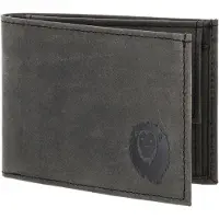 OXMOX Leren portemonnee Leather RFID Protect Pocketbörse Freedom Lion Embossed Vintage Black zwart