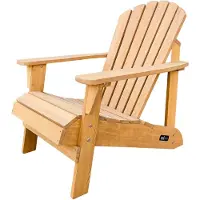 Merkloos Houten Adirondack tuinstoel met armleuningen, bruin