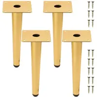Merkloos Set van 4 conische meubelpoten, 20 cm hoog, goudkleurig
