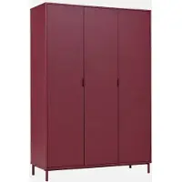 Sweeek Kledingkast met 5 planken en 1 kledingstang houtdecor en metaal Bordeauxrood