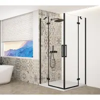 Gelco Trinity Black Rechthoekige douchecabine 120x100cm hoekinstap, helder glas