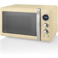 Swan SM22030CNEU Retro Digitale Magnetron, 20 liter, 5 vermogensniveaus, ontdooifunctie, timer, crème kleur