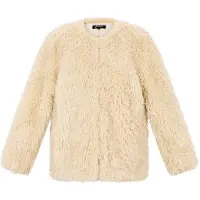 Gimme Comfortabele Geweven Polyester Damesjas met Zachte Pluizige Textuur - Gebroken Wit - Maat M