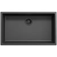 Pure.Sink Keukenwastafel 70x40 cm, zwart, inbouw- en opbouwmodel,
