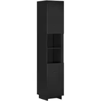 vidaXL Badkamerkast Zwart 36.5 x 38 x 180 cm Bewerkt hout