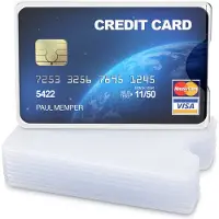 Kwmobile 10x beschermhoesje voor pasjes - Voor creditcard, bankpas, OV-chipkaart of ID-kaart - Set van 10 stuks - Transparant