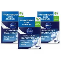 Nivea 3 x - Nachtcrème - Essentials Hydraterend - Voor normale tot gemengde huid - Met Lotusextract, Waterlelie-extract, Vitamine E & Provitamine B5 - 50 ml - Voordeelverpakking - 3 stuks