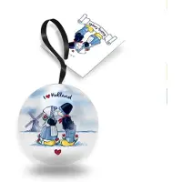 MTD Kerstbal Kissing Couple - Metalen kerstbal - Delftsblauwe kerstbal- Kerstbal- Delftsblauw