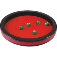 HOT Games - Dobbelspel Dobbelpiste - 34 cm MDF met Rood Vilt - Zwart