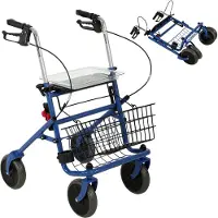 HOMCOM Rollator - Roestvrij staal, ABS - 59 x 66,5 x 97 cm - Blauw