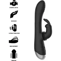 BLACK&SILVER BLACK and SILVER | Black and silver - Dj. Adam Rabbit Silicone Rechargeable Black Stimulator